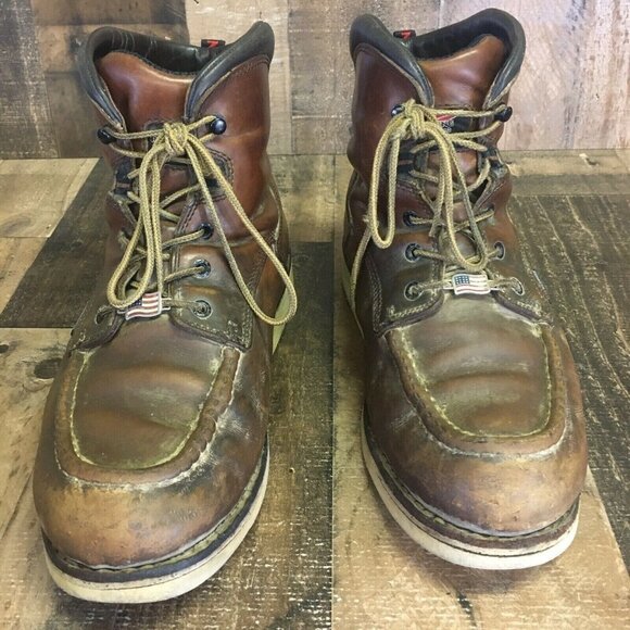 Red Wing 405 Waterproof Moc Toe Work Boots Mens 11.5 D - Picture 10 of 11